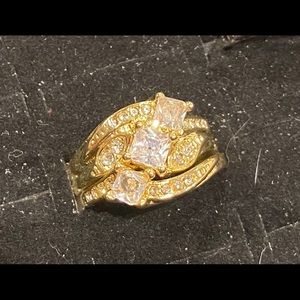 NEW Anniversary Cz crystal ring set